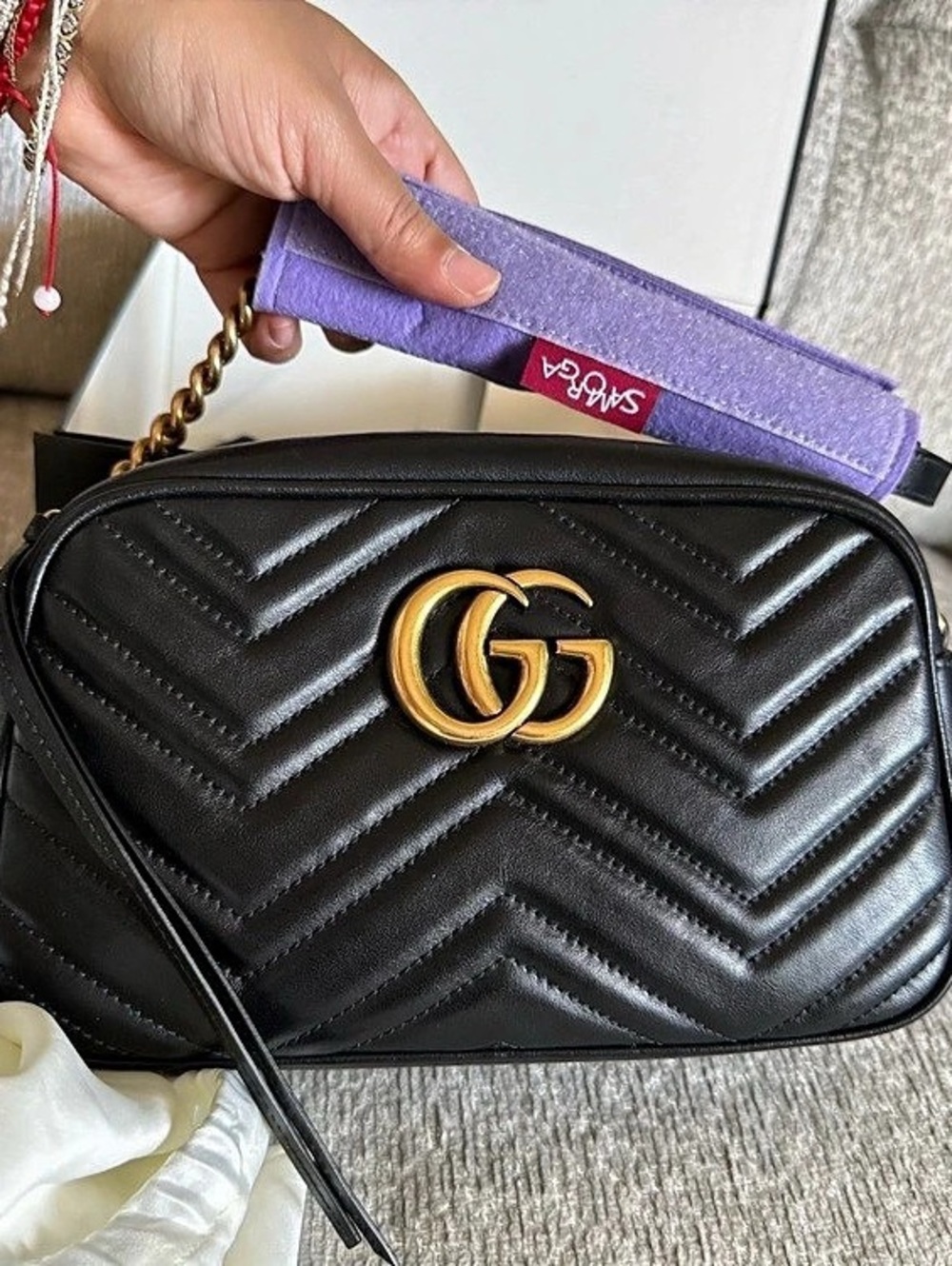 Gucci GG Marmont Small Matelassé Shoulder Bag Small Matelassé Black Crossbody